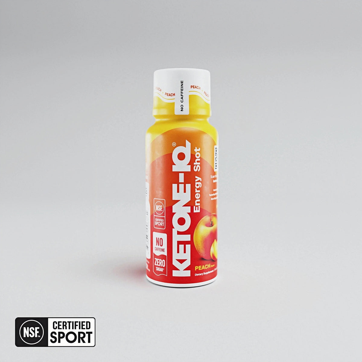 Ketone-IQ No Caffeine Ketone Shots for Focus, Peach, 24 Pack