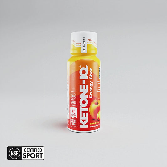 Ketone-IQ No Caffeine Ketone Shots for Focus, Peach, 24 Pack